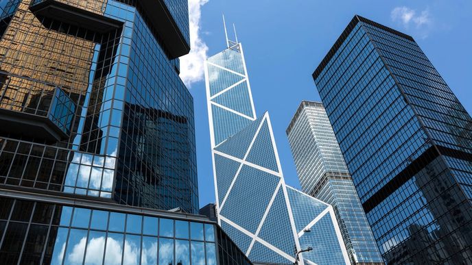 Byznysová čtvrť v Hong Kongu