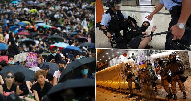 Slzný plyn a „pepřák“: Policie ostře zasáhla proti demonstrantům v Hongkongu