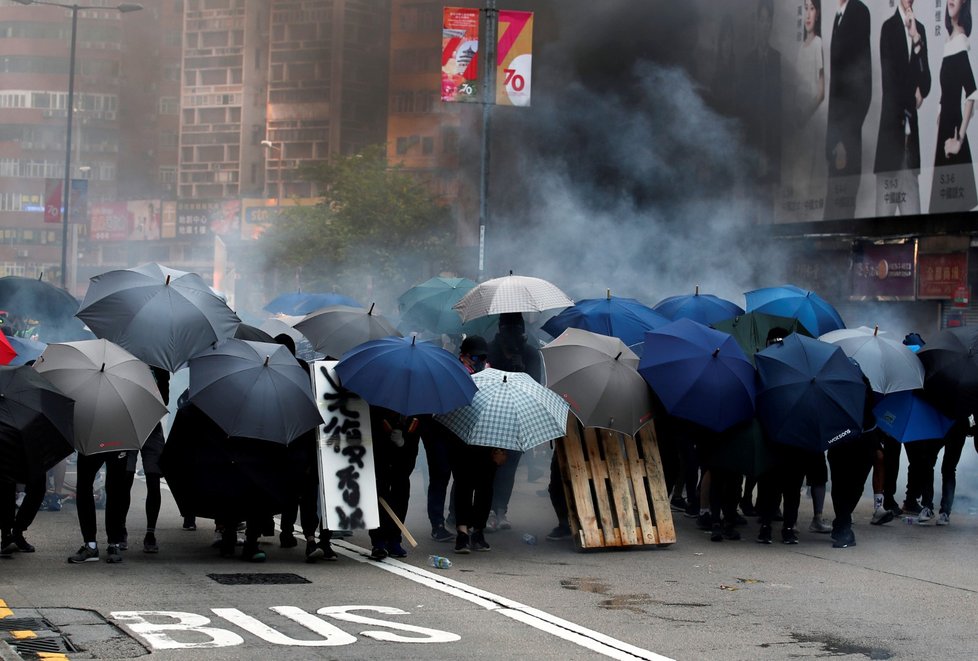 Protesty v Hongkongu (20. 10. 2019)