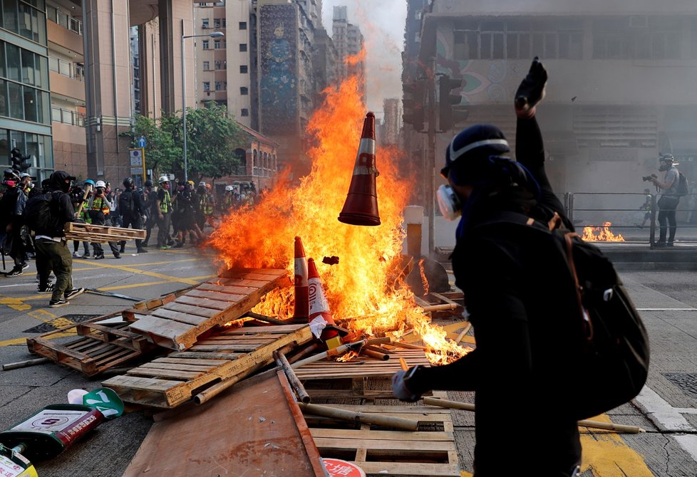 Protesty v Hongkongu (20. 10. 2019)