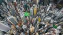 Pohled z dronu na Hongkong, jedno z nejhustěji obydlených míst světa