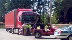 Honičku kamionů nakonec řešila policie