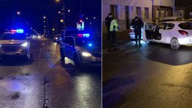 Policejní honička v Praze: Zfetovaný muž v kradeném voze ujížděl, naboural šest aut, zastavila ho střelba