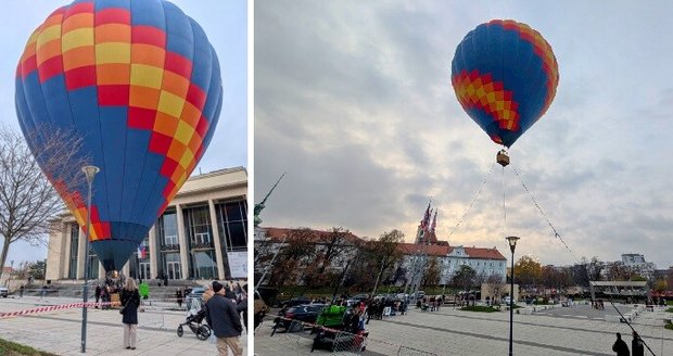 Novinkou brněnských Vánoc je let horkovzdušným balónem. Lidé vidí město z výšky třiceti metrů.