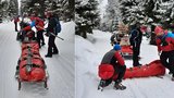 Lyžařka si v těžkém terénu Jizerských hor vykloubila koleno: Čím záchranářům usnadnila práci?