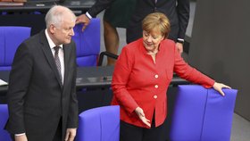 Kancléřka Angela Merkelová a ministr vnitra Horst Seehofer