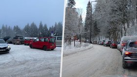 Nával turistů a lyžařů na českých horách (20. 1. 2024)