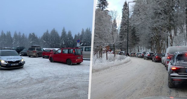 Nápor lyžařů na horách! Policie uzavírá cesty, problémy jsou v Peci, ve Špindlu i Bedřichově