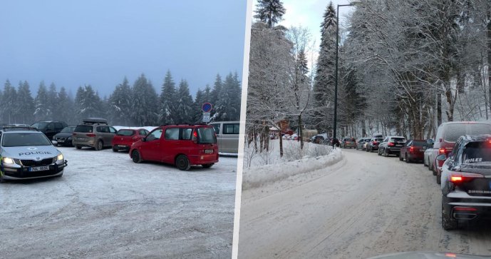 Nával turistů a lyžařů na českých horách (20. 1. 2024)
