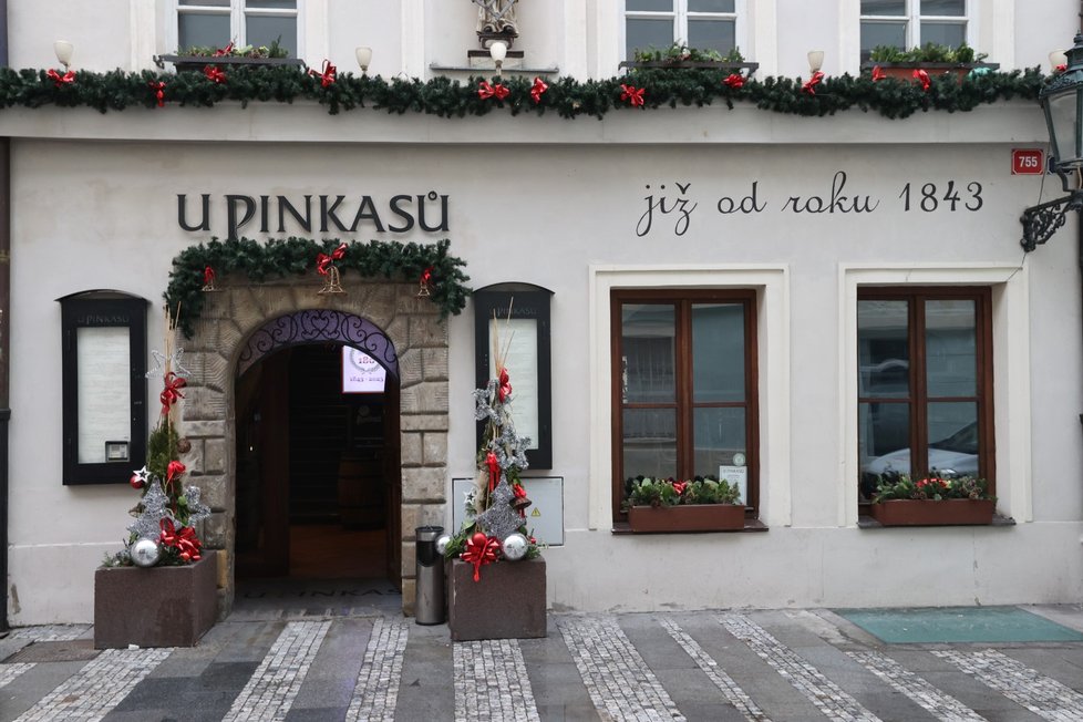 Restaurace U Pinkasů v Praze (leden 2024)