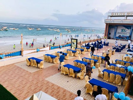Luxusní hotel Elite na pláži v somálském Mogadišu