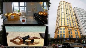 Hotel Hanoi Golden Lake láká na okázalý luxus.