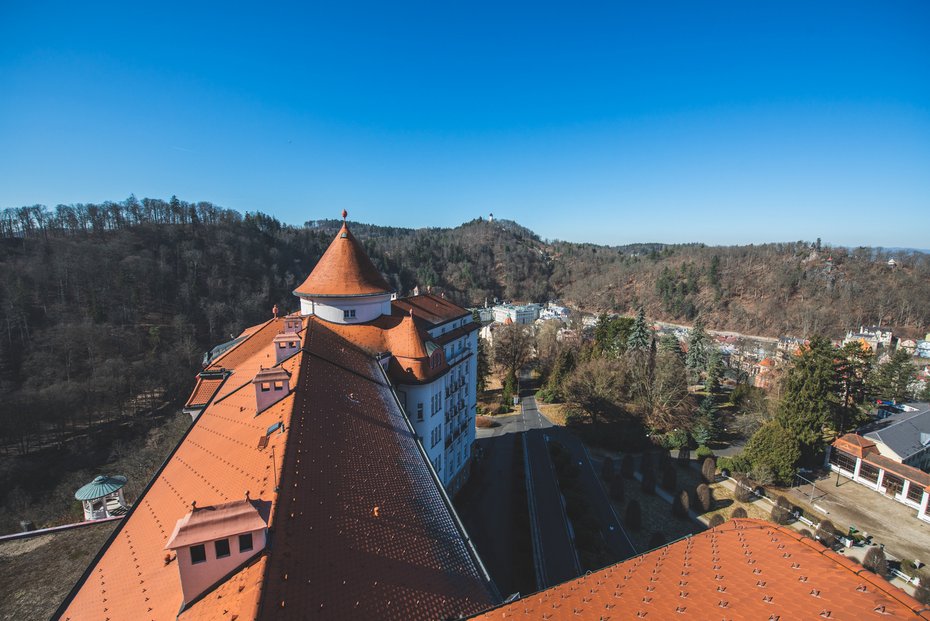 Výhled z hotelu Imperial v Karlových Varech