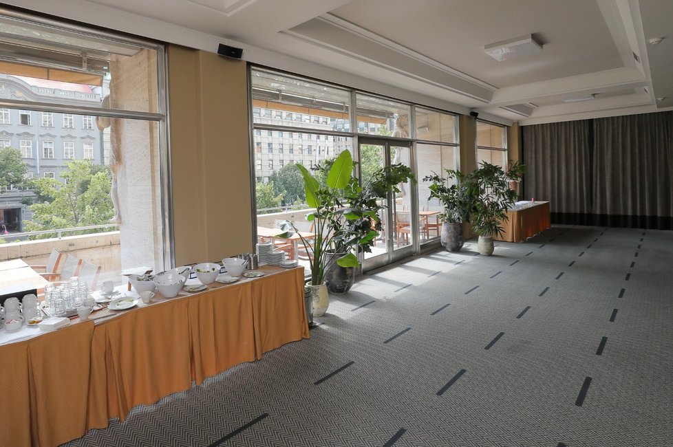 Konferenční sál Hotelu Jalta na Václavském náměstí.