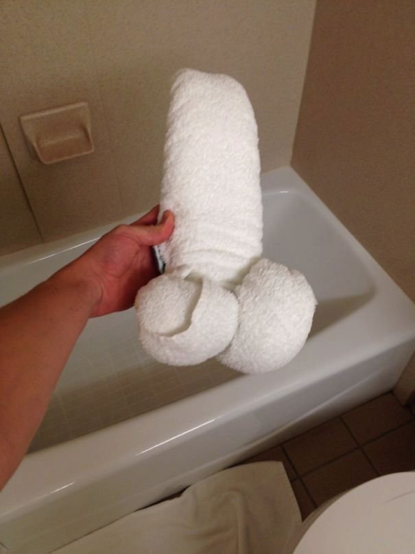 Nejhorší věci, na které můžete narazit v hotelech: Trochu zvláštně poskládaný ručník.