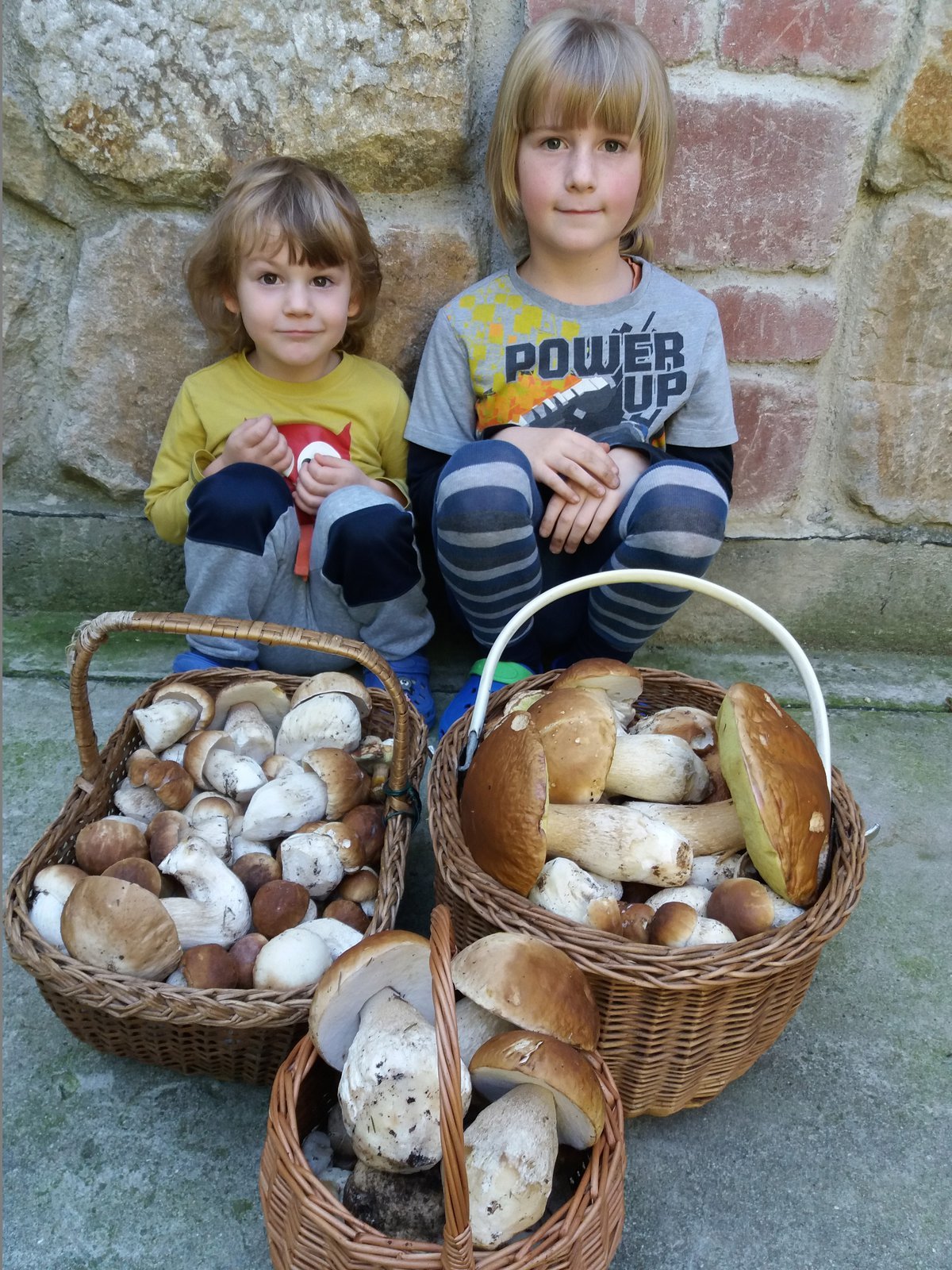 Do lesa vyrazili s rodiči i malí houbaři Eda a Ríša Ančíkovi. 