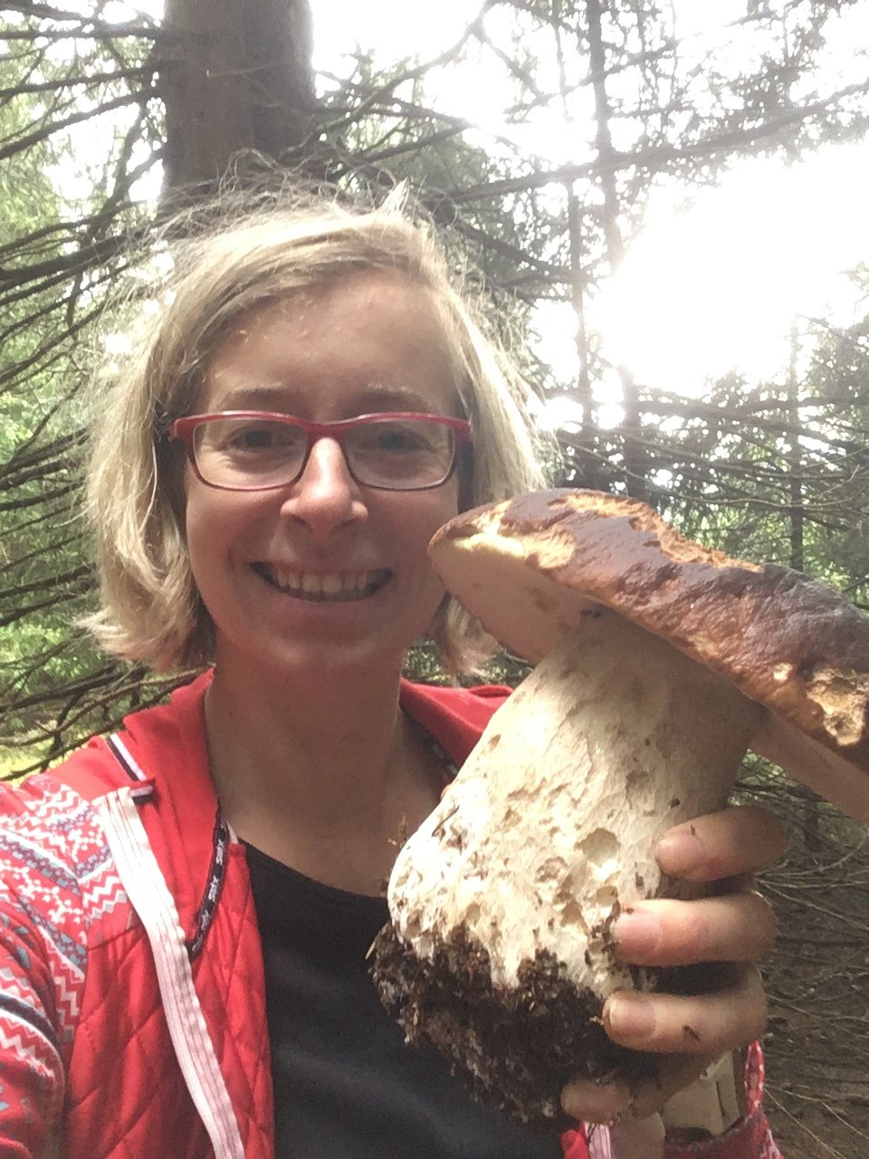 Pořádný suchohřib našla houbařka Eva Straková na Šumavě.