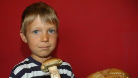 František Vízner (6) se pochlubil, že hřiby nejsou vůbec červivé