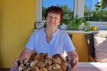 Spokojená  houbařka  Ludmila Němcová. 