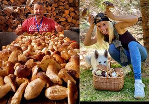 Nadšení houbaři a jejich úlovky. Podle mykologa Mikšíka ale přijde houbový útlum.