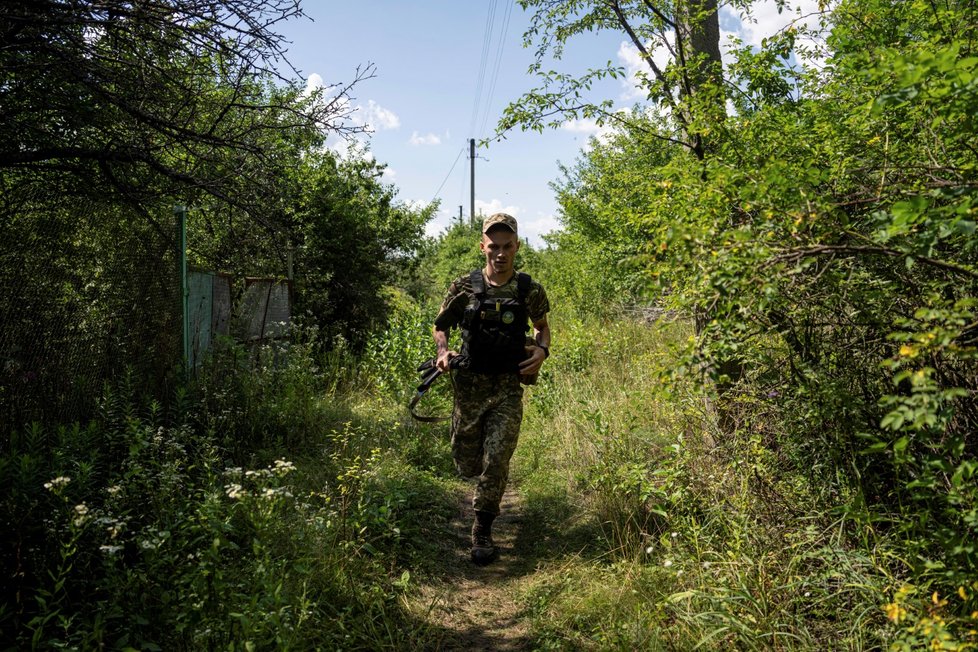 Posádka ukrajinské samohybné houfnice, Charkovská oblast (27. 7. 2022)