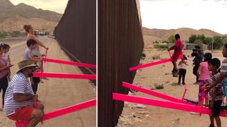 Růžová houpačka umístěná do Trumpovy zdi s Mexikem vyhrála soutěž o nejlepší design