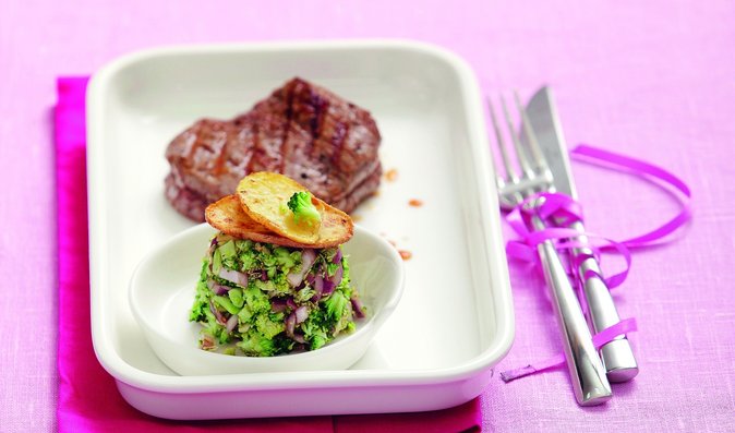 Hovězí steak s brokolicovým tataráčkem