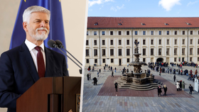 Petr Pavel měl 3. 4. 2023 první tiskovou konferenci na Pražském hradě.