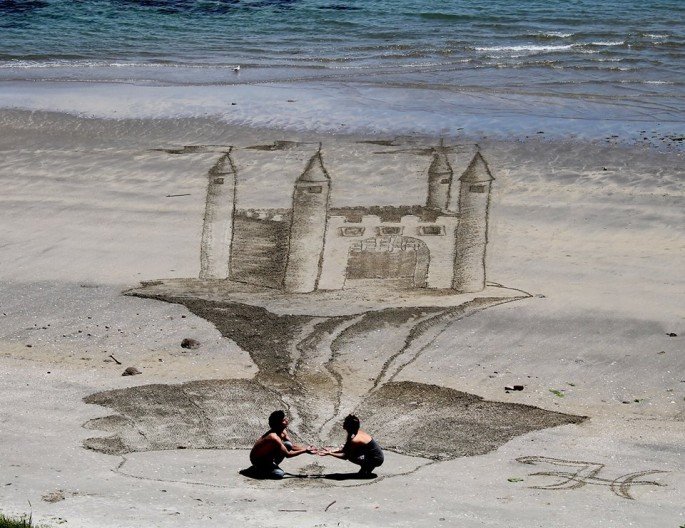 Netradiční hrad z písku