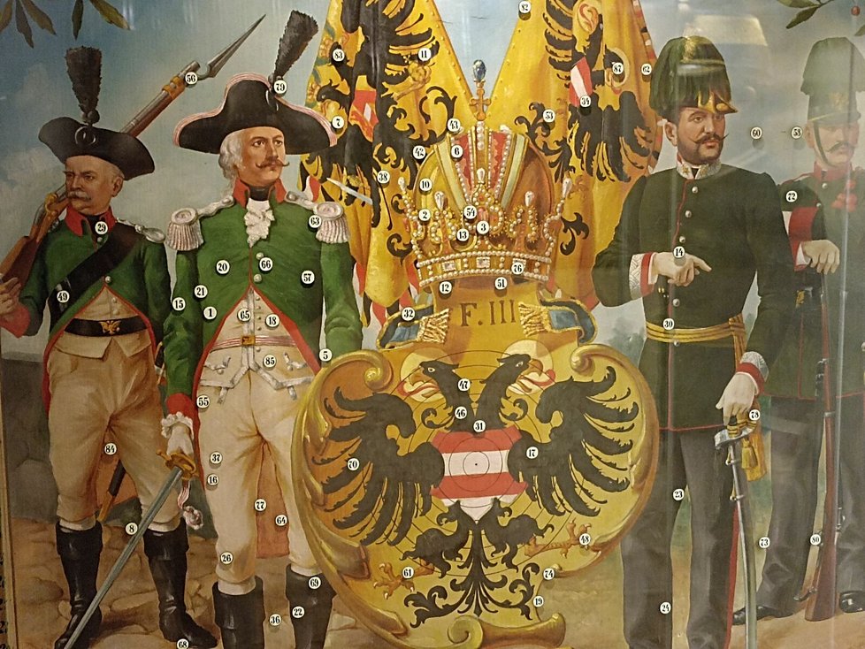 Slavnostní terč k 100. výročí vzniku Brněnského ozbrojeného měšťanského a střeleckého sboru a 50.výročí usednutí rakousko-uherského císaře na trůn z roku 1898.