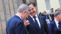 Premiér Petr Fiala (ODS) vítá svůj nizozemský protějšek Marka Rutteho