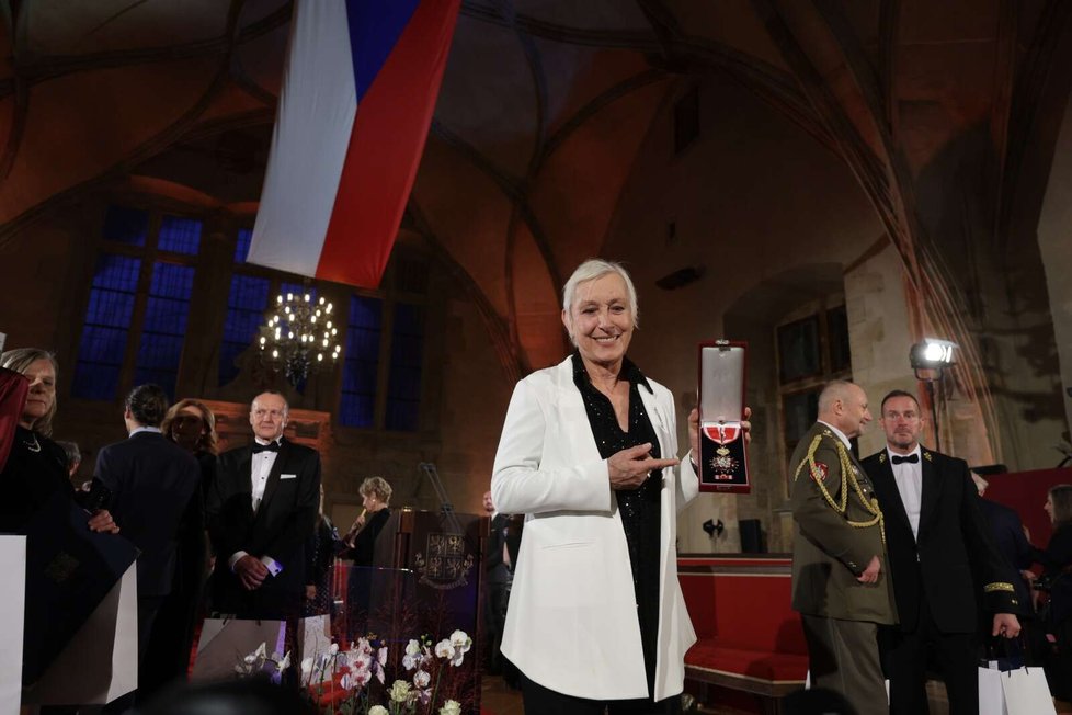 Předávání státních vyznamenání na Hradě: Tenistka Martina Navrátilová  (28.10.2025) Předávání státních vyznamenání na Hradě: Tenistka Martina Navrátilová  (28.10.2025)