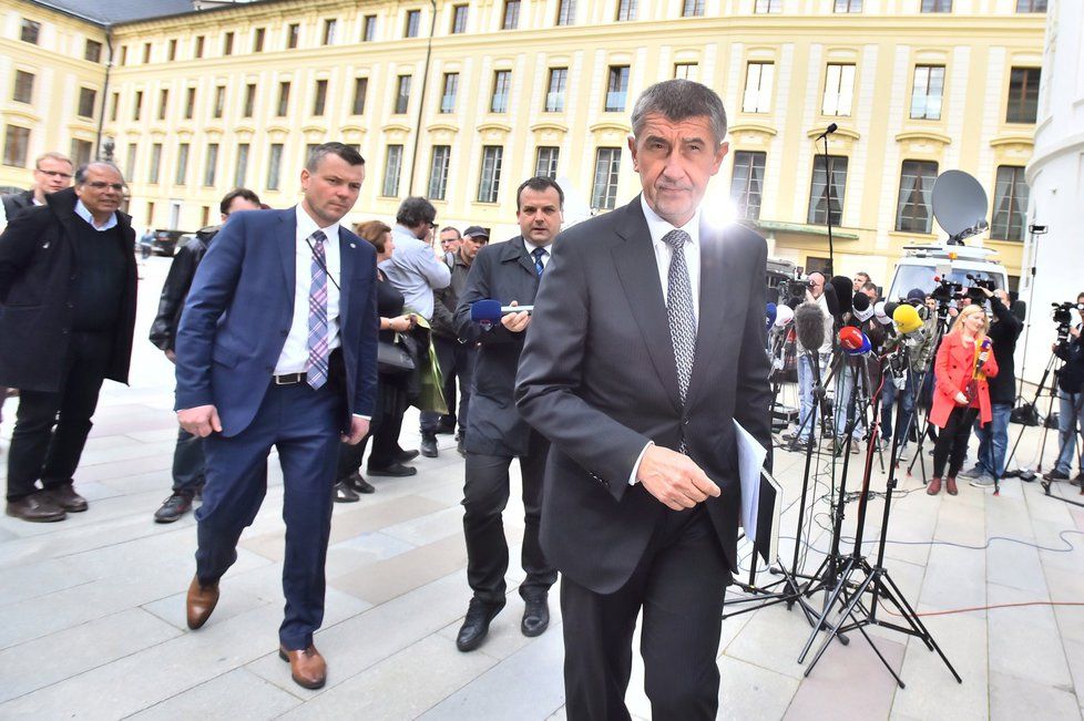 Vicepremiér Andrej Babiš (ANO) po schůzce na Hradě s prezidentem Milošem Zemanem