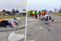 Nehoda malého letounu na královéhradeckém letišti: Při pádu vírníku se zranili dva lidé