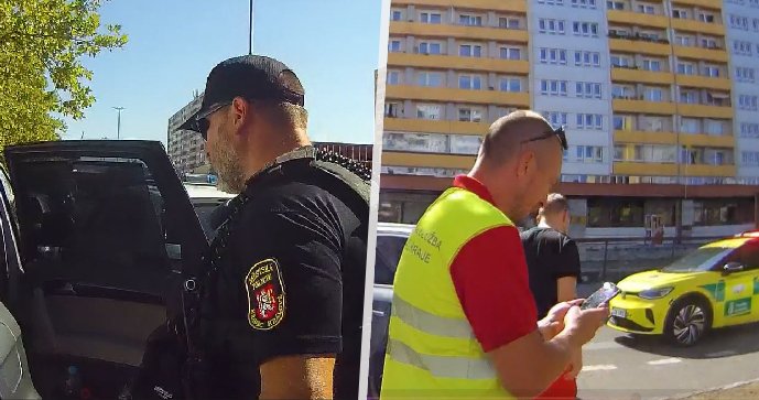 Matka nechala tři děti v rozpáleném autě, zasahovali strážníci.