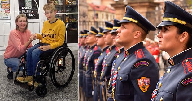 Jarda (14) bojuje s těžkou obrnou: Na nový vozíček se mu složila i pražská Hradní stráž