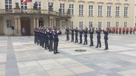 Přehlídka na Pražském hradě při příležitosti 100 let od ceremoniálu legionářů ve francouzském Darney.