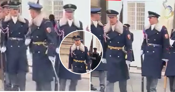 "Trapas" Hradní stráže při inauguraci nového prezidenta