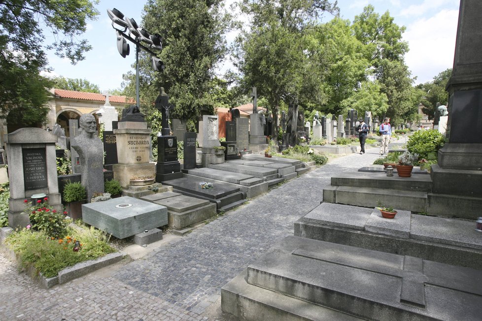 Správa pražských hřbitovů zareagovala na vedro a vydala zákaz zapalování svíček. Na snímku hřbitov na Vyšehradě
