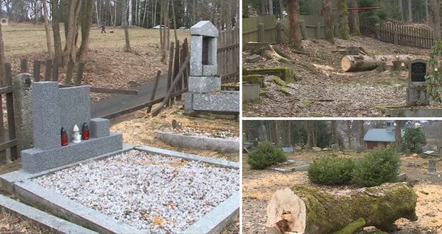 Vandalové poničili dětský hřbitov. Na hrobech pálili větve