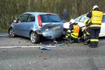 Úterní dopolední nehoda  čtyř aut u Kuřimi zkomplikovala život stovkám motoristů. Policie musela provoz řídit kyvadlově.