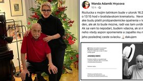 Wanda Hrycová zveřejnila parte