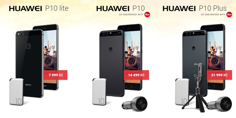 Huawei během letní akce zlevnil modely P10. Přidá k nim powerbanku a další dárky
