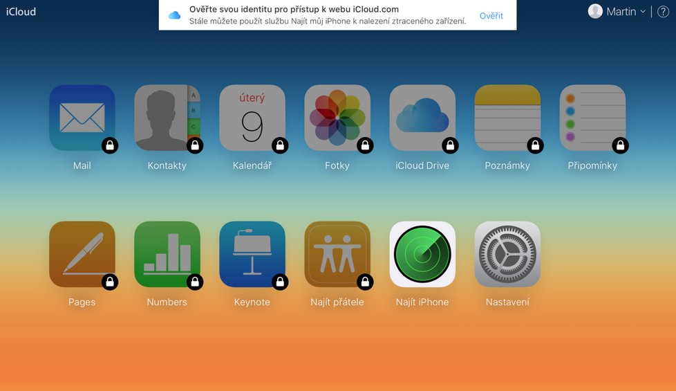 Takto ještě před pár měsíci vypadalo prostředí iCloudu od Applu.