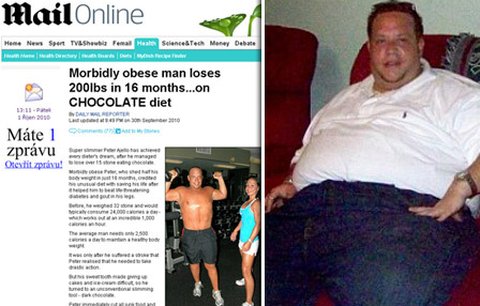 Muž shodil 90 kilo za 16 měsíců díky čokoládě!