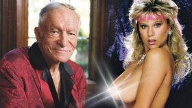 Majitel Playboye Hugh Hefner a zajíčci.