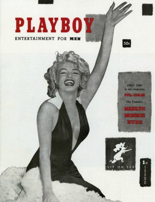 1953: Na obálce prvního čísla Playboye byla Marilyn Monroe.