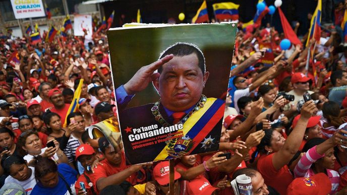Příznivci někdejšího prezidenta Venezuely Huga Cháveze
