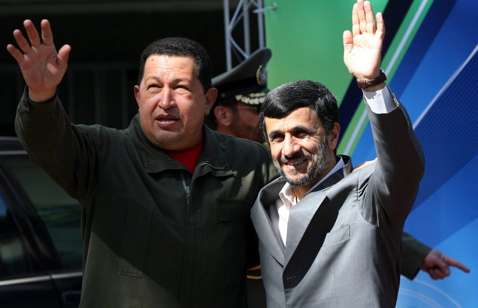 Prezident Venezuely Chávez a prezident Íránu Ahmadínežád