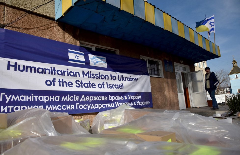 Humanitární pomoc od Izraele ve městě Mostyska na západě Ukrajiny (20. 3. 2022)